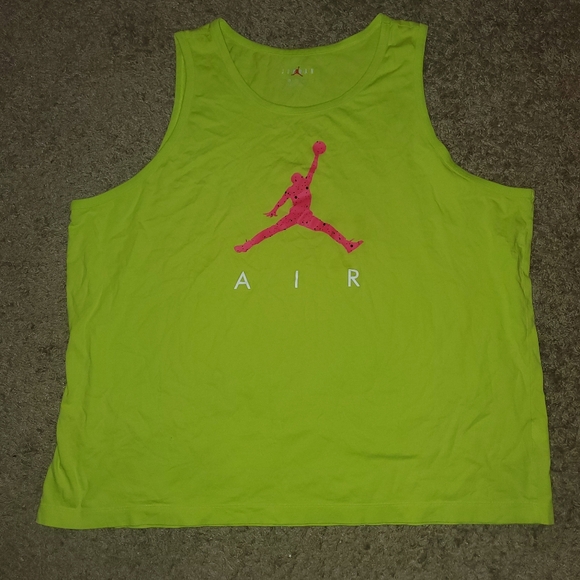 Men's Big + Tall Air Jordan Neon Green Tank Top (Size 3XL) - Picture 1 of 4